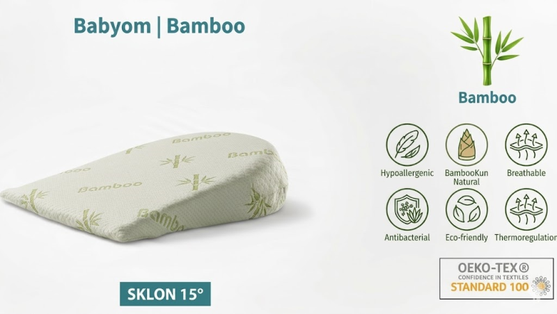 Antirefluxní klínový polštář do kočárku Italbaby - Bamboo